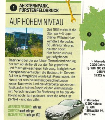 Werkstättentest vom Autohaus Sternpark Fürstenfeldbruck